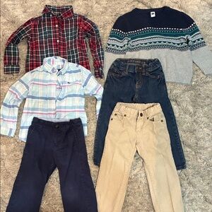 Plaid and Striped Kids Button Down Shirt Set